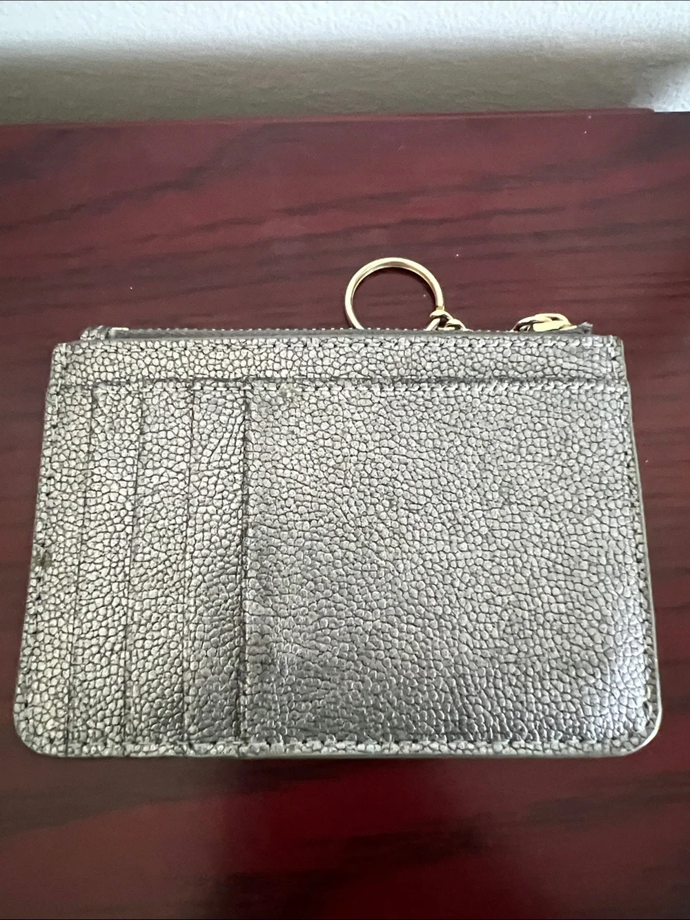 Kate Spade Gold Glitter Zip Key Pouch